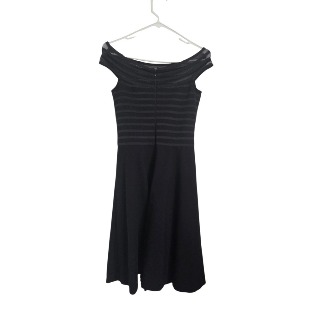 Catherine Malandrino Rhea party dress Black Off Shoulder Fit Flare Sz 0 Cocktail - Picture 6 of 15